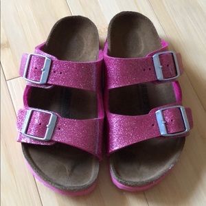 Glitter pink little girl Birkenstocks size 10/10.5